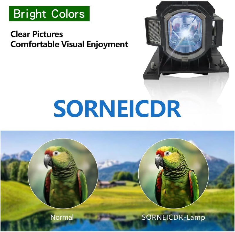 SORNEICDR مصباح بديل لجهاز العرض DT01021 متوافق مع Hitachi CP-X2010 CP-X2010N CP-X2510 CP-X2510E CP-X2510EN CP-X2510N CP-X3010 CP-X3010E CP-X3010EN CP-X3010N ED-X40 - Image 3